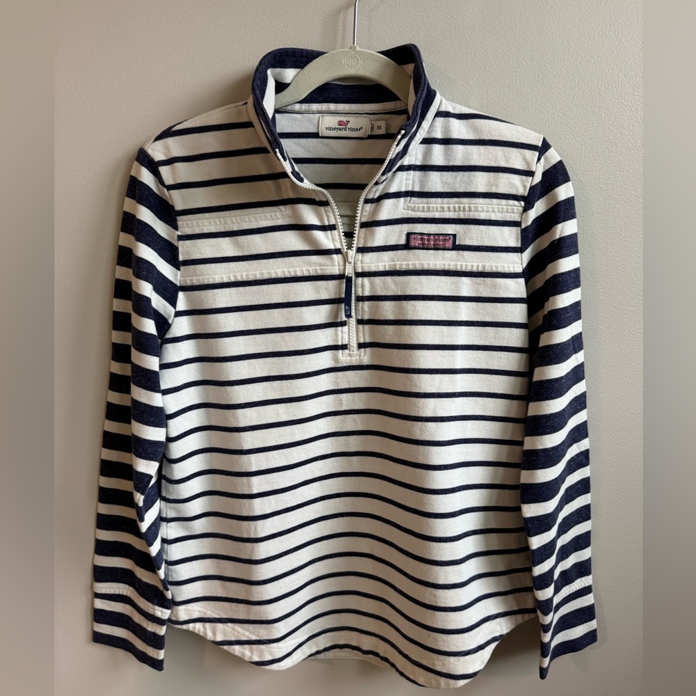 Vineyard Vines Blue and White Striped Hoodie